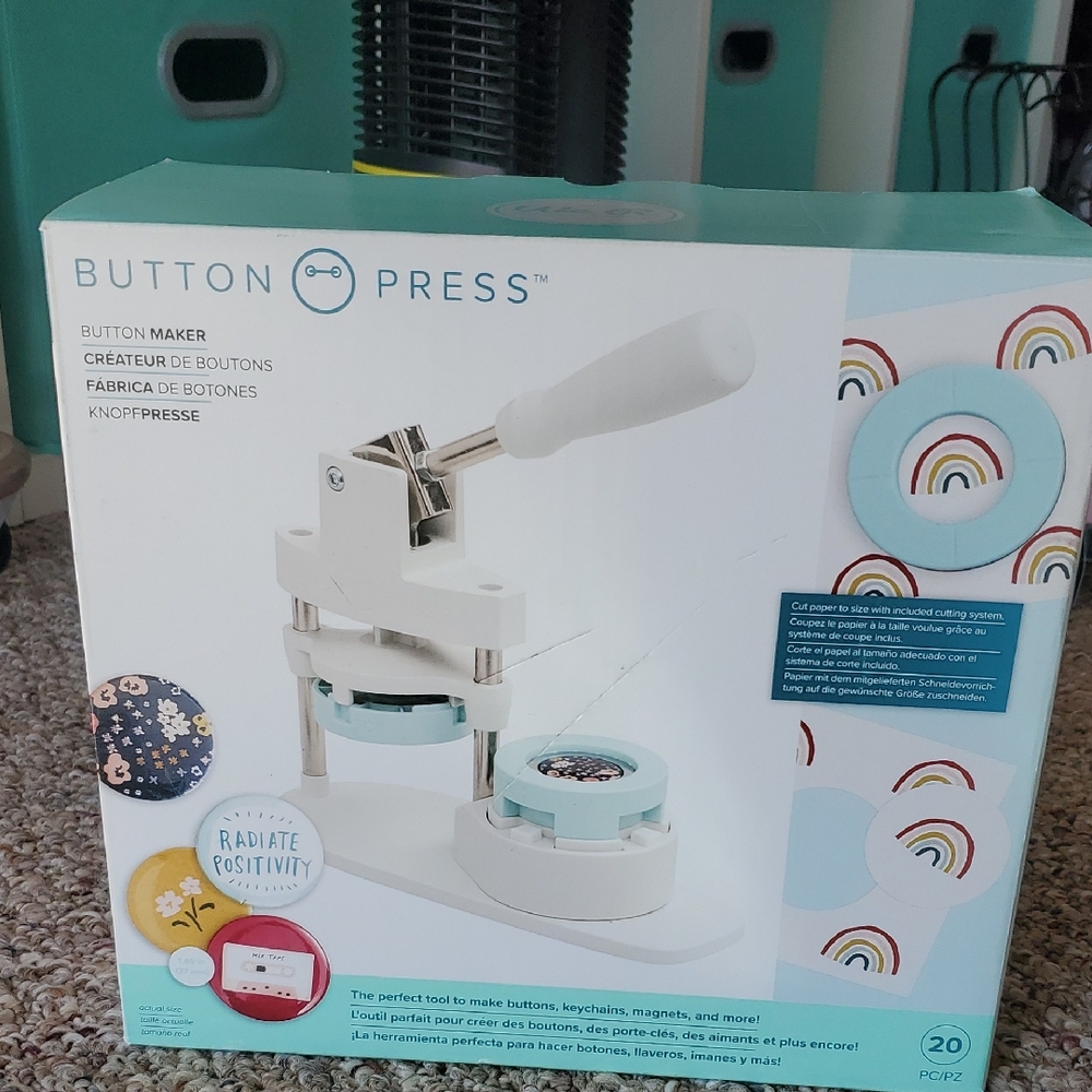 Button Press Button Maker - White